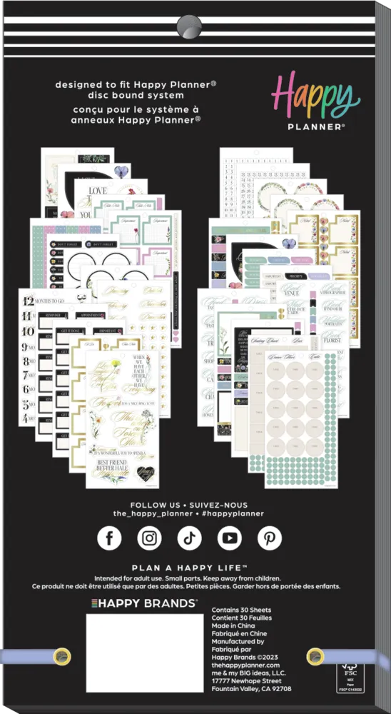 Happy Planner Blooming Elegance stickers mariage Big 1277 pcs