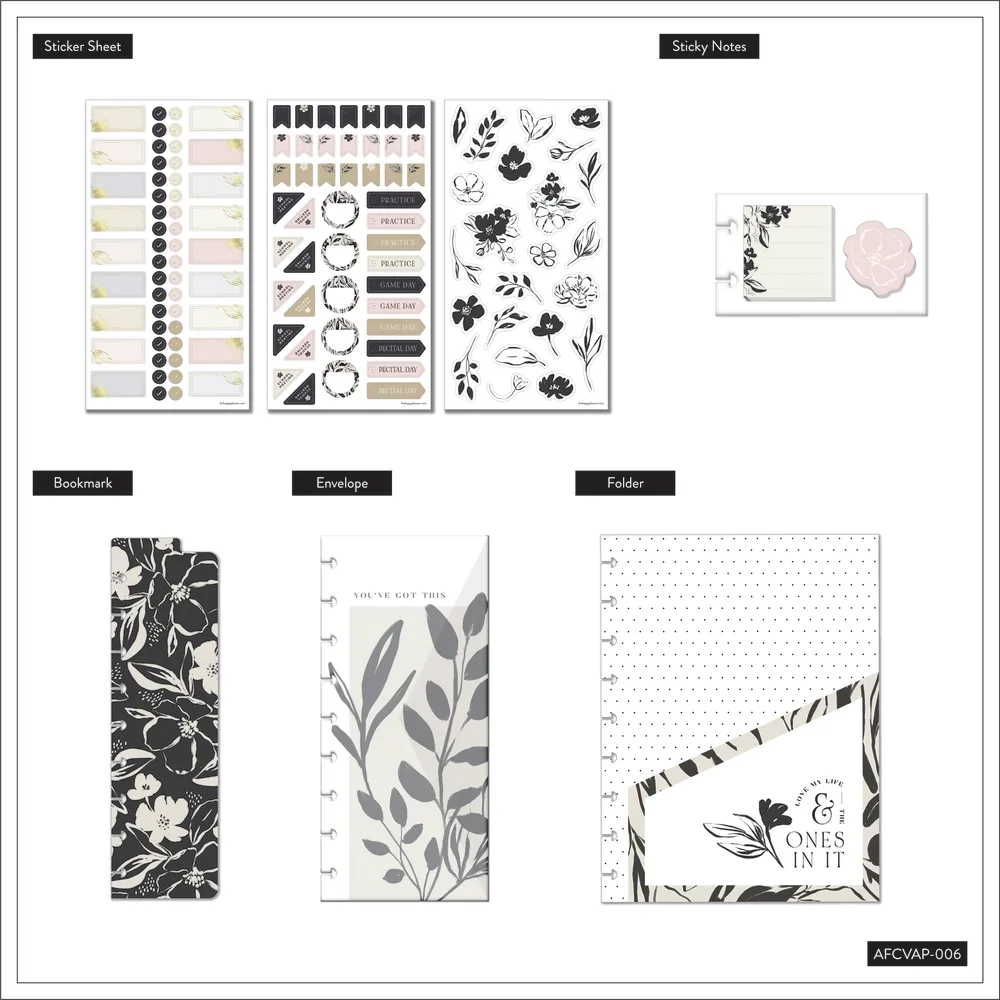 Happy Planner Sketchy Florals Classic pack accessoires parental