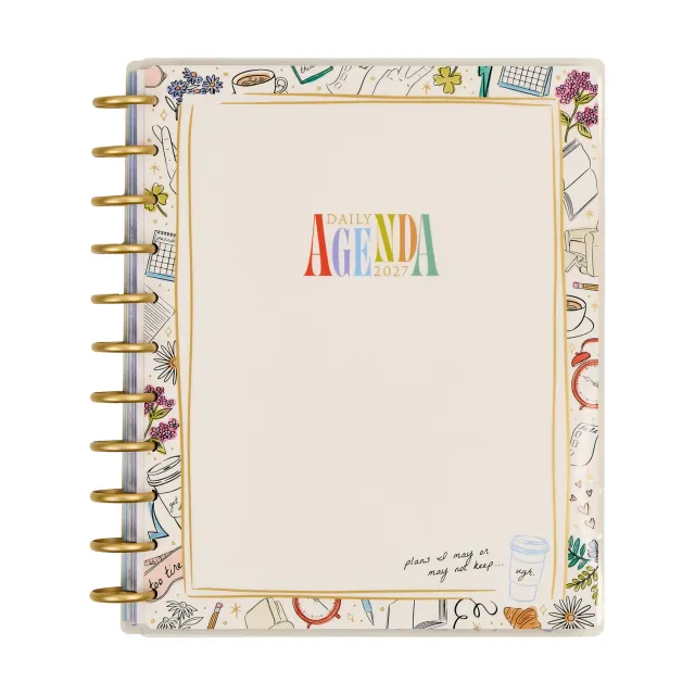 Happy Planner Pajama Plans 2027 agenda Big 12 mois dashboard