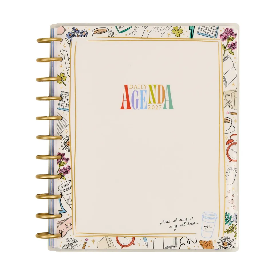 Happy Planner Pajama Plans 2027 agenda Big 12 mois dashboard