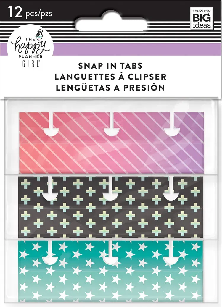 Happy Planner Healthy Hero onglets adhésifs Snap-In 12 pièces