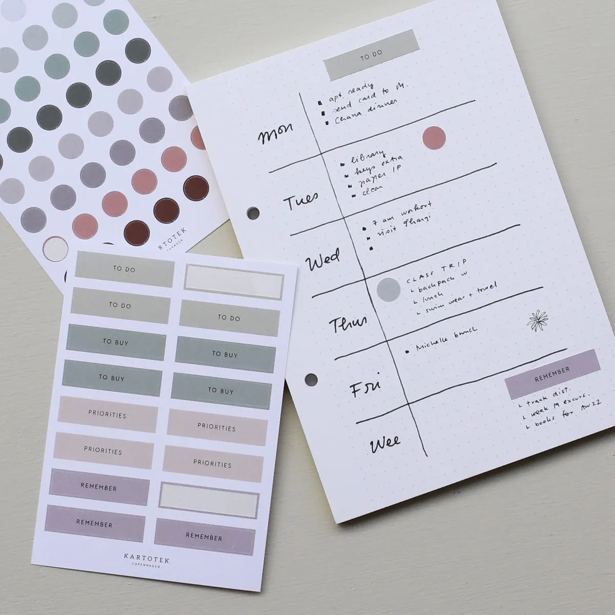 Kartotek Get Organized stickers rectangles lilas