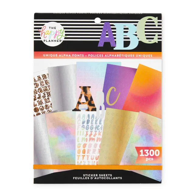 Happy Planner Unique Alpha Fonts stickers lettres 1300