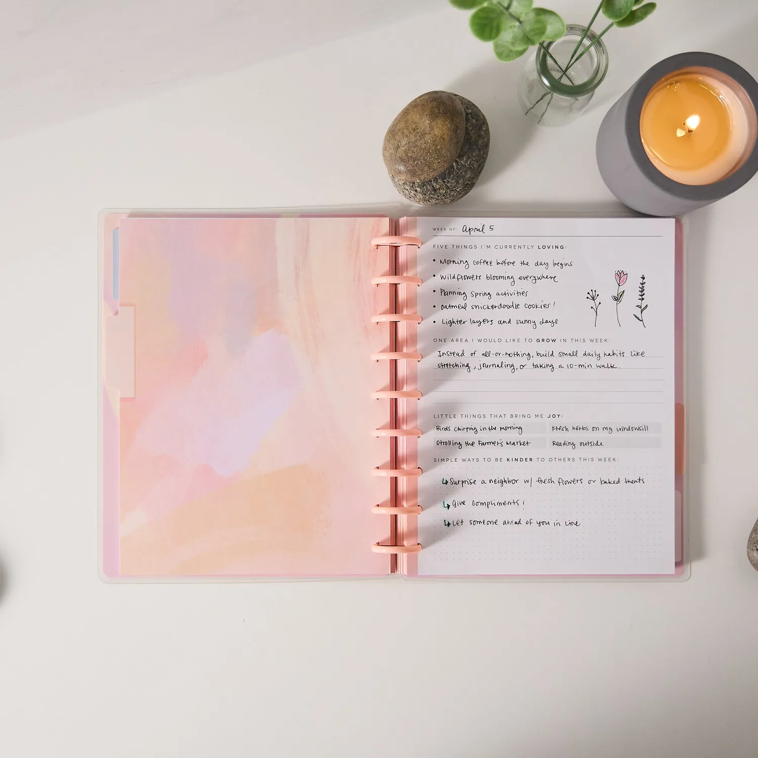 Happy Planner Rise & Align Wellness journal guidé bien-être 80 feuilles