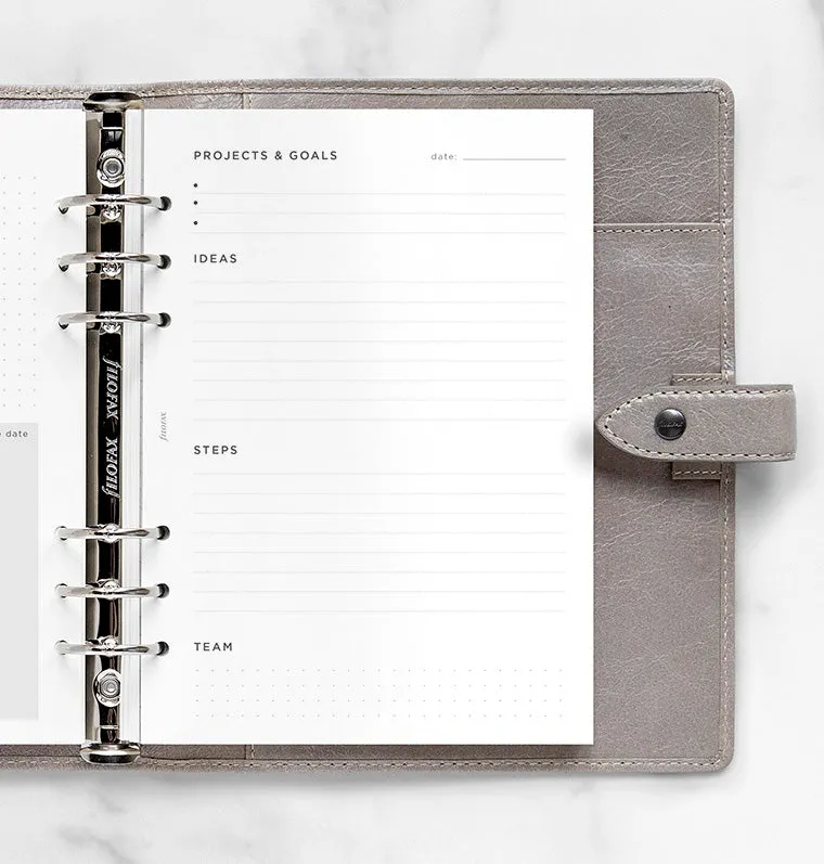 Filofax Projects & Goals Tracker recharge agenda A5 objectifs 56 feuilles