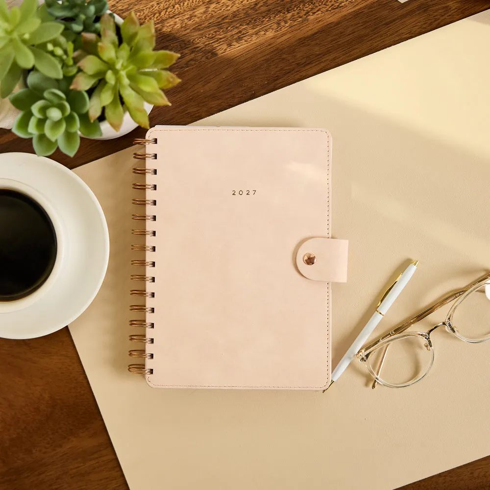 Citrine Blush 2027 agenda spiral pro A5 small rose