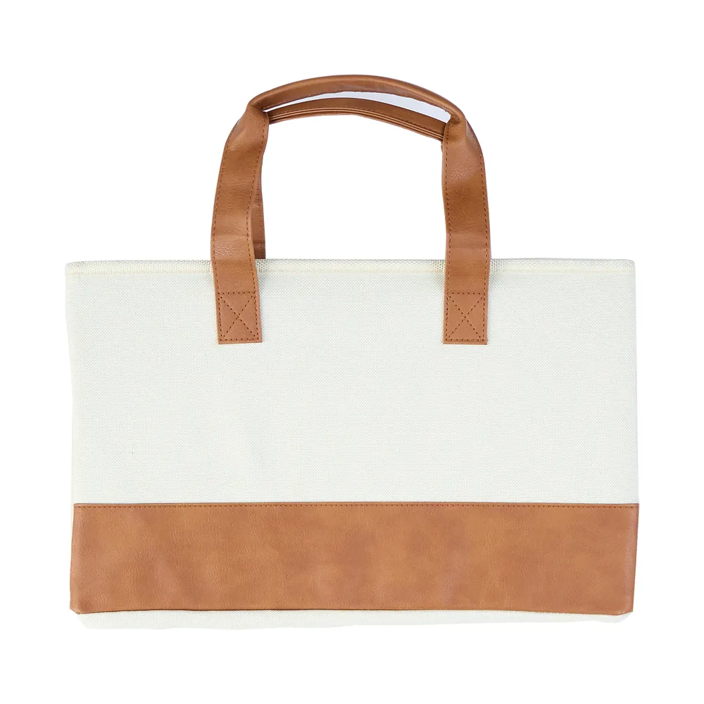 Happy Planner Tote Brown Natural sac planner simili cuir
