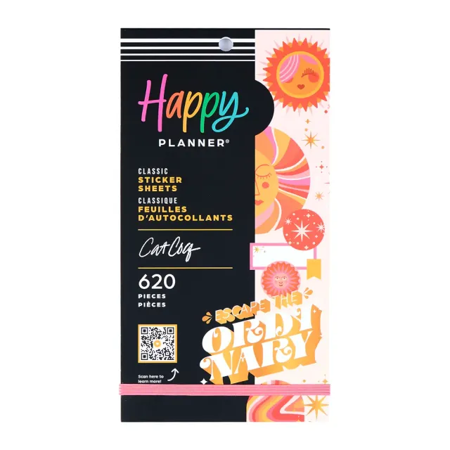 Happy Planner Cat Coq Retro Sunset stickers 30 planches