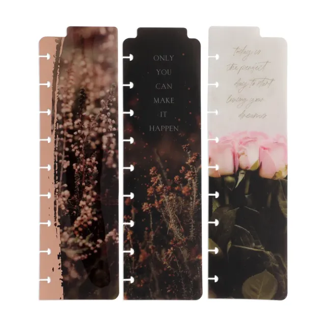 Happy Planner Moody Florals marque-pages Classic lot 3