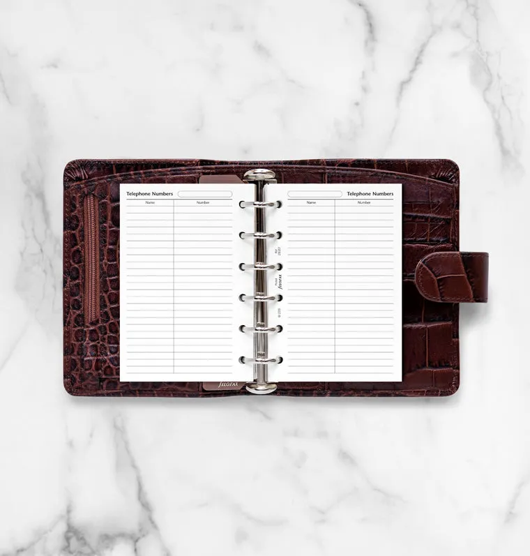 Filofax répertoire téléphonique Pocket 20 feuilles