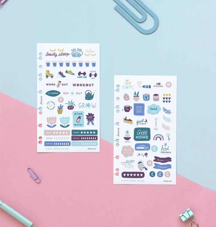 Filofax Everyday Wellness stickers 216 repositionnables