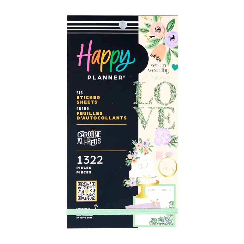 Happy Planner Garden Wedding stickers Big x1322 doré