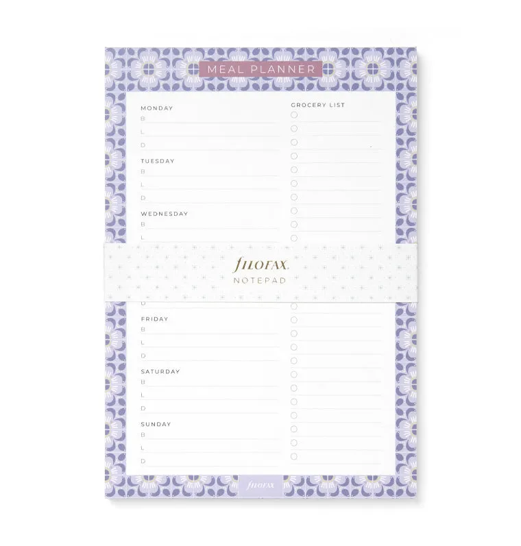 Filofax Mediterranean bloc repas magnétique frigo 60 feuilles