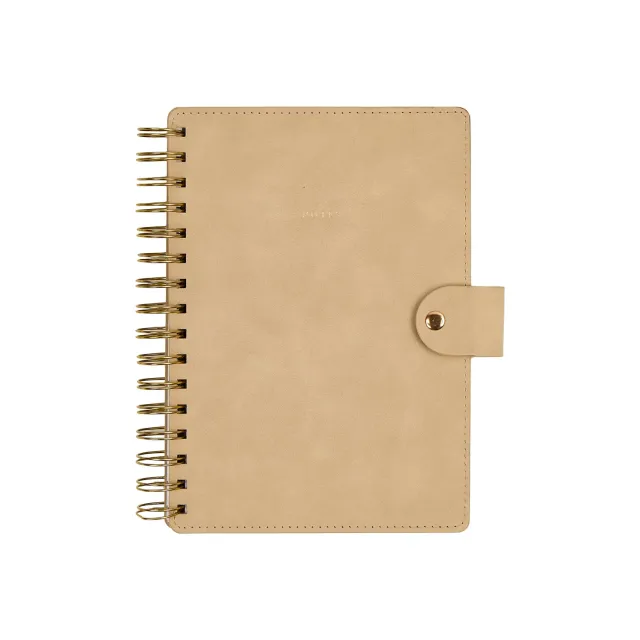 Citrine Mocha carnet spirale A5 pointillé ligné cuir