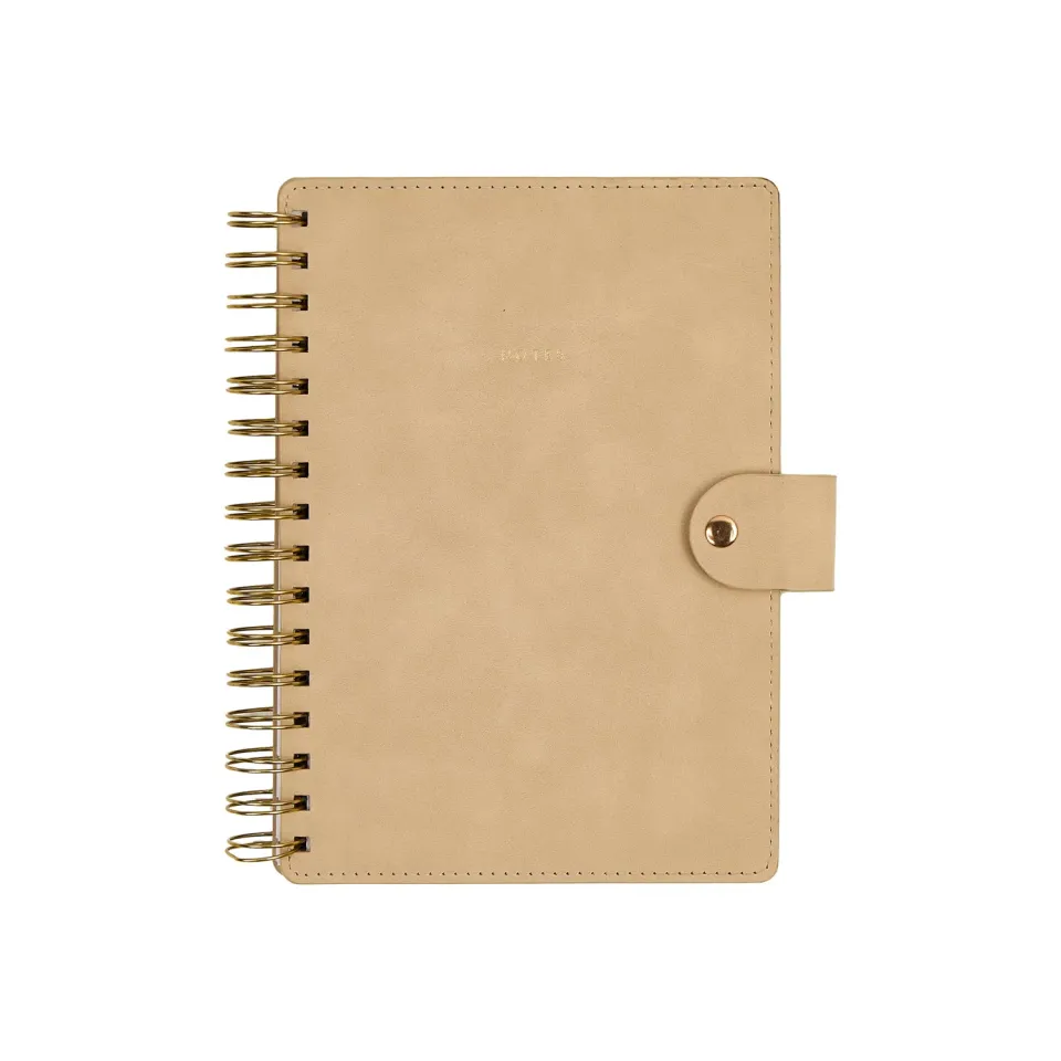 Citrine Mocha carnet spirale A5 pointillé ligné cuir