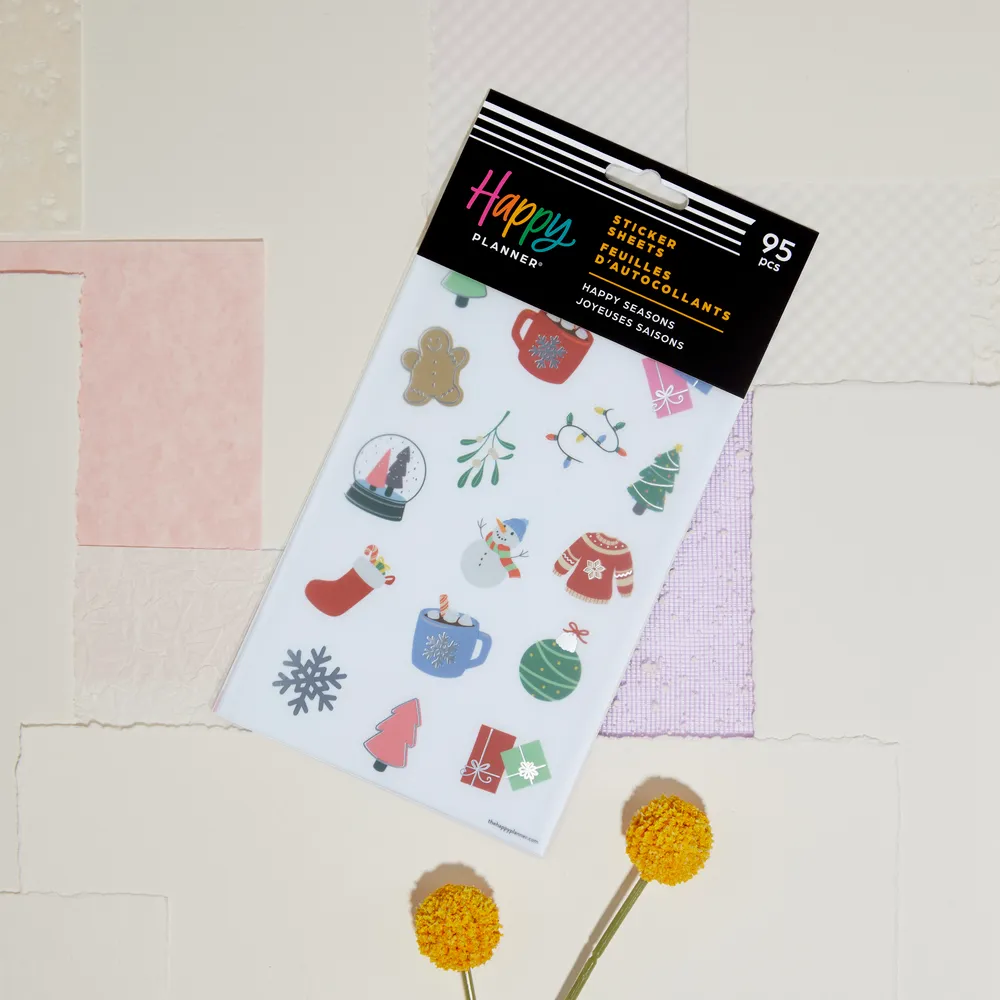 Happy Planner Happy Seasons stickers 5 planches 95 motifs saisons