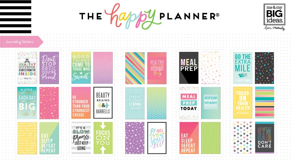 Happy Planner Journaling Flip Fitness stickers sport 30 pièces