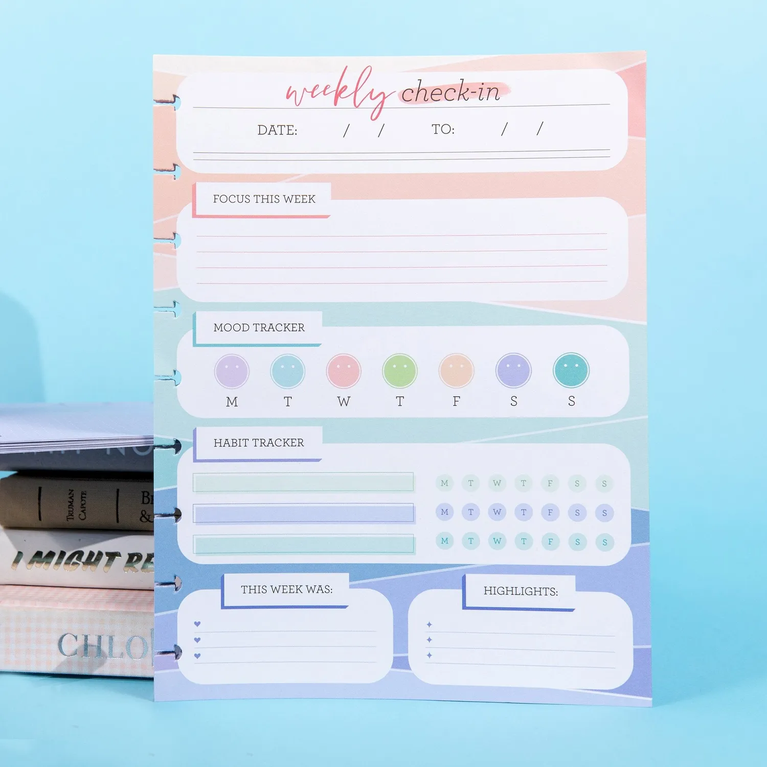 Happy Planner Wellness Mood Tracker Classic 40 feuilles