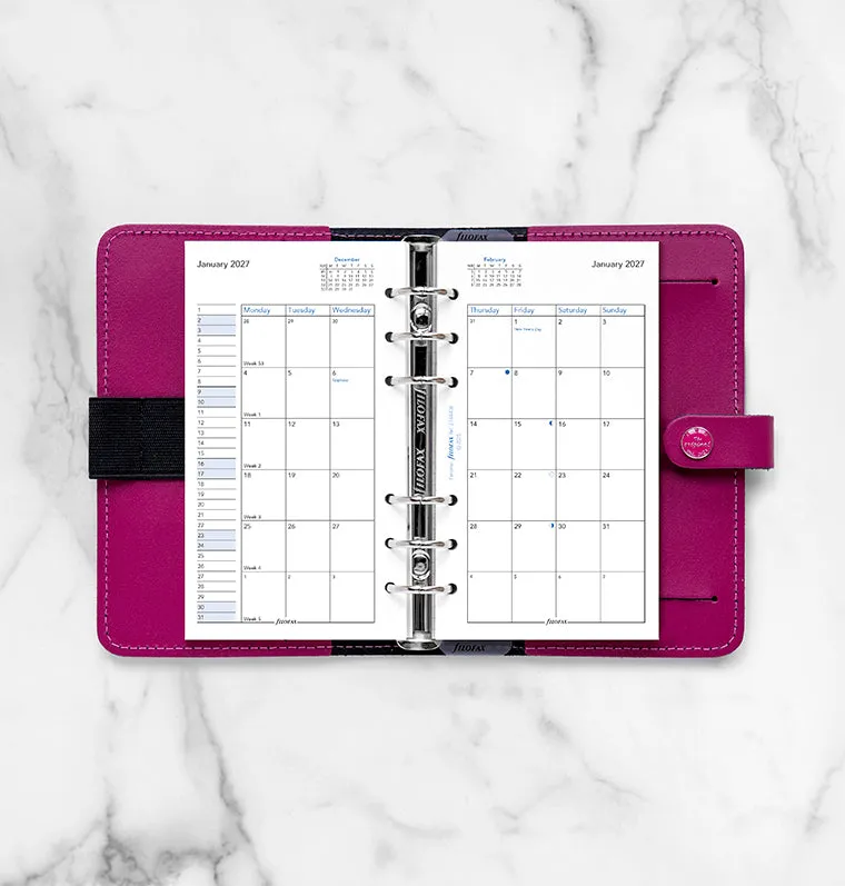 Filofax Personal recharge mensuelle 2027 anglais