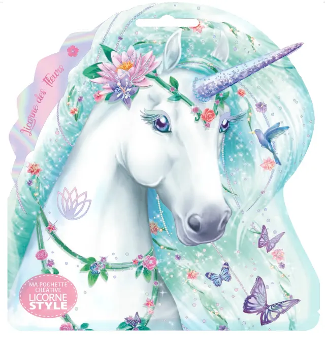 Licorne Style Pochette créative Licorne des fleurs