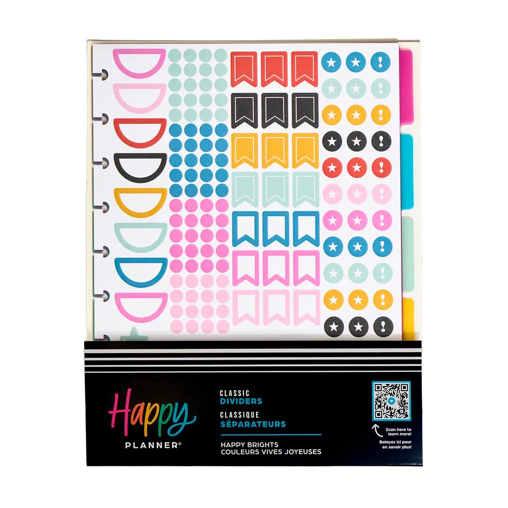 Happy Planner Happy Brights Classic intercalaires 5 plastifiés