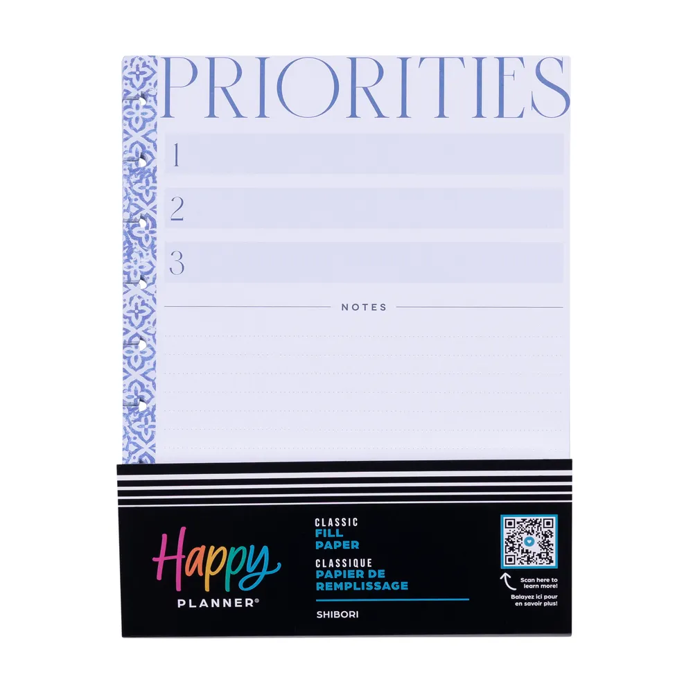 Happy Planner Shibori recharge Classic 40 feuilles pointillé