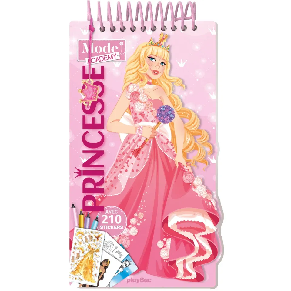 Mode Academy Princesses carnet créatif stickers + bracelet