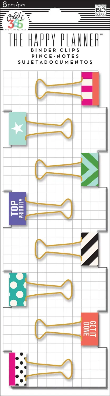 Happy Planner trombones pince fantaisie métal x8