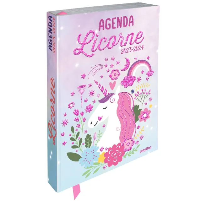 Frigobloc Licornes 2023-2024 agenda scolaire page par jour stickers