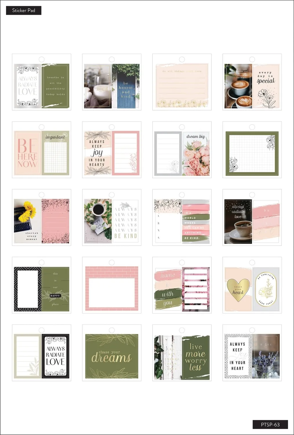 Happy Planner Farmhouse mini stickers pad 36 motifs