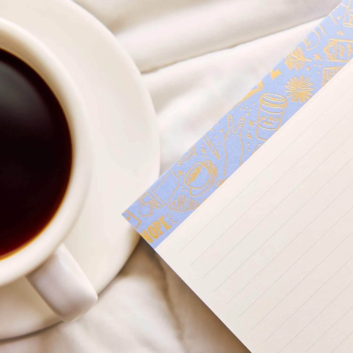 Happy Planner Pajama Plans bloc notes ligné bords dorés