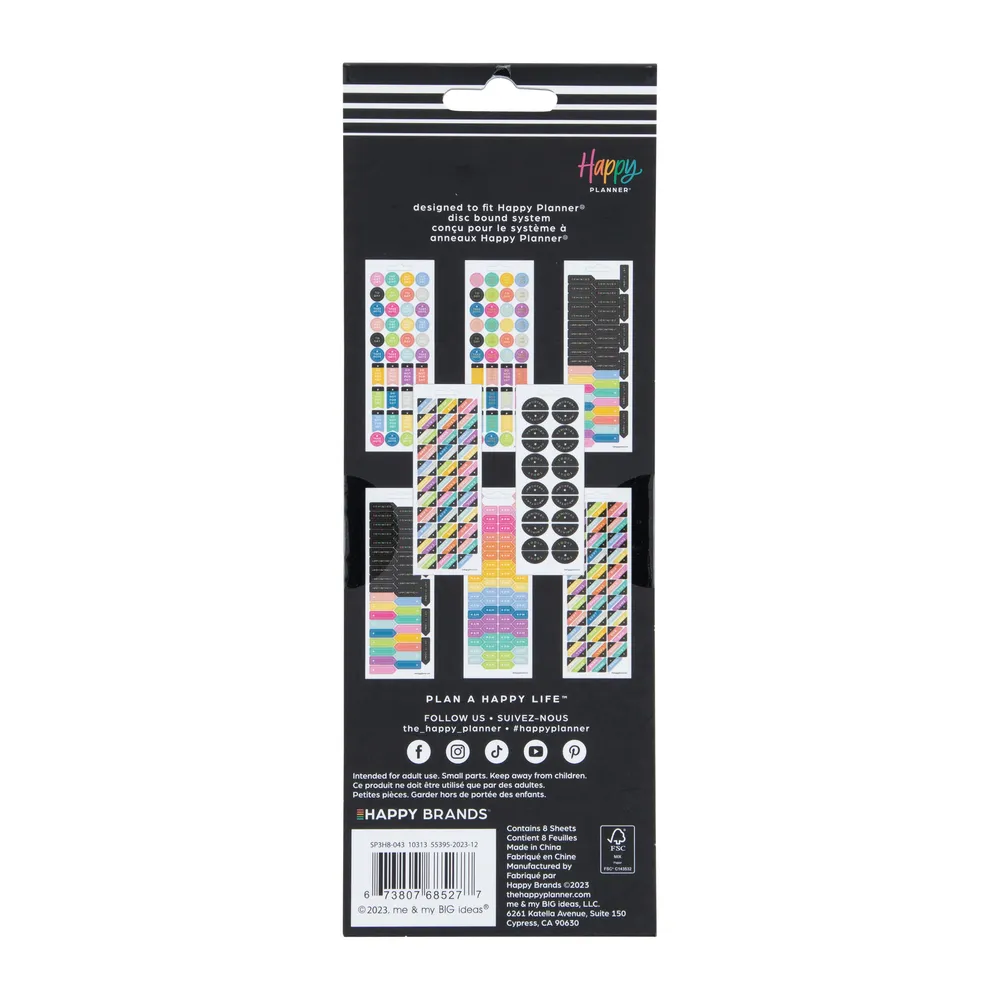 Happy Planner Productivity stickers 8 feuilles pense-bêtes