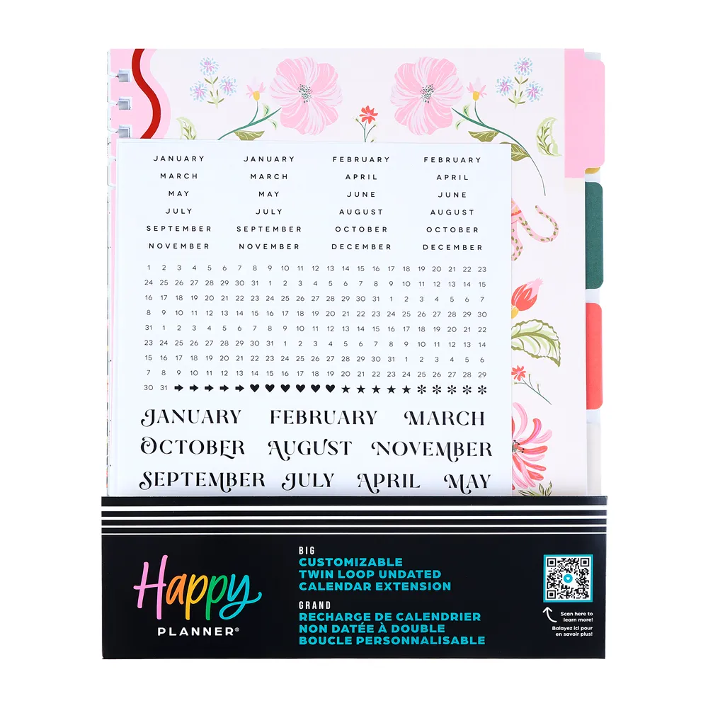 Happy Planner Lush Linens Big extension agenda 6 mois dashboard