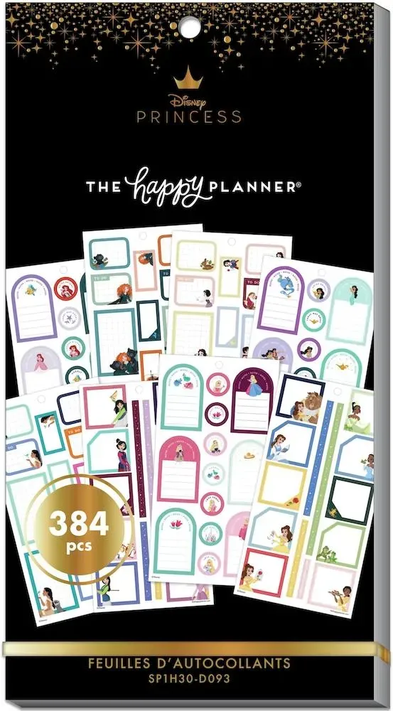 Happy Planner Disney Princess Colorful Boxes stickers 384