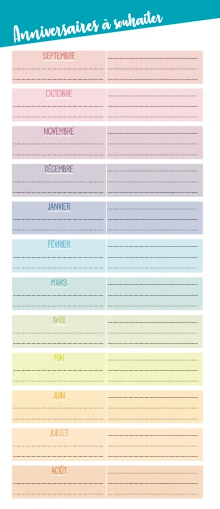 Frigobloc Mini mensuel calendrier familial aimanté sept 2019-août 2020