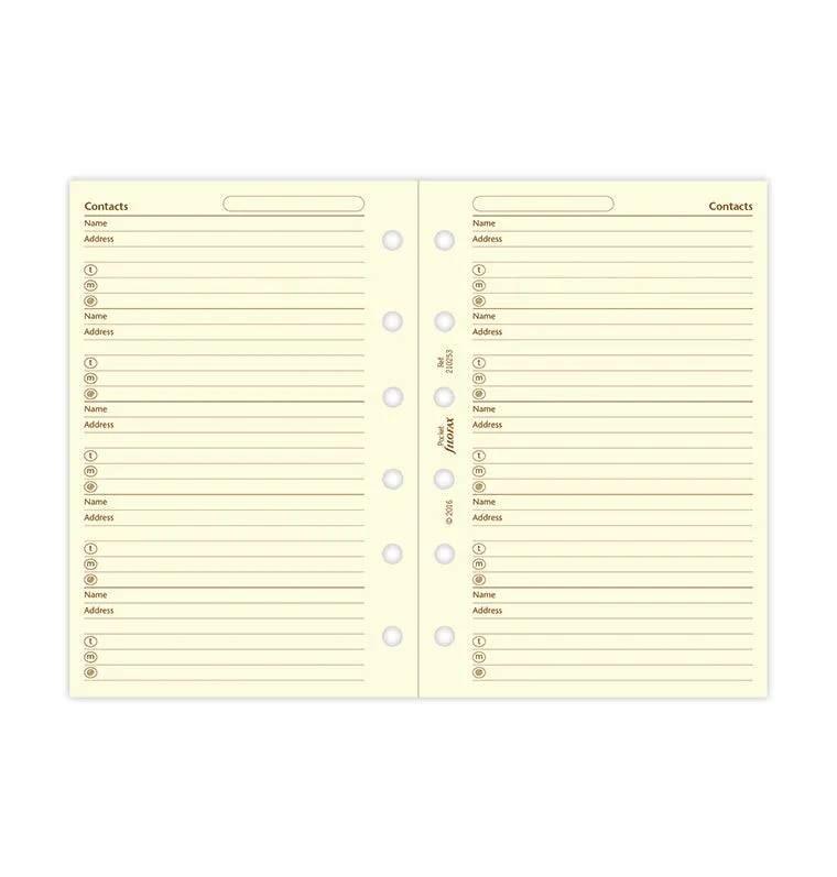 Filofax Classic repertoire creme Pocket 20 feuilles