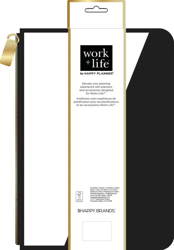 Happy Planner Work + Life Minimalist trousse crayons noir