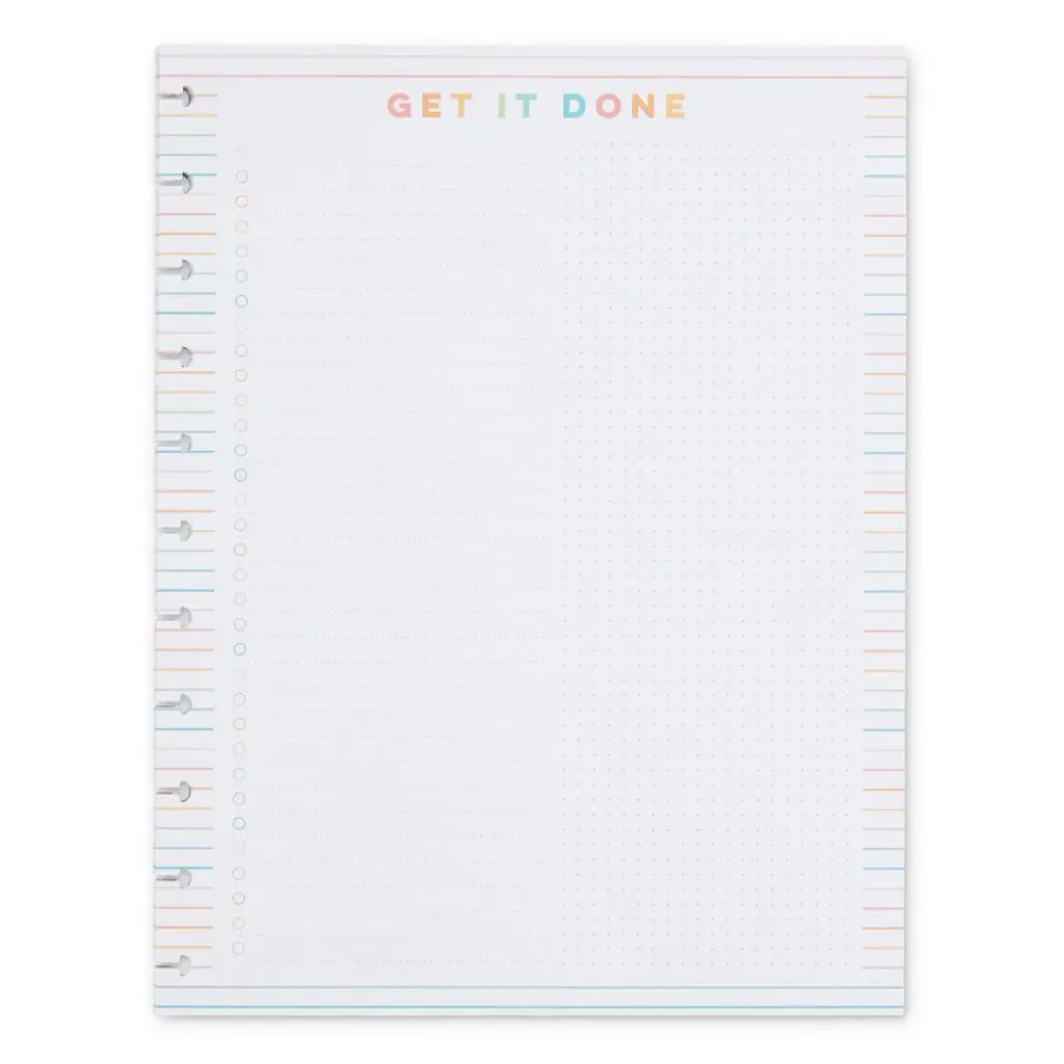 Happy Planner Get It Done Big recharge papier 40 feuilles ligné