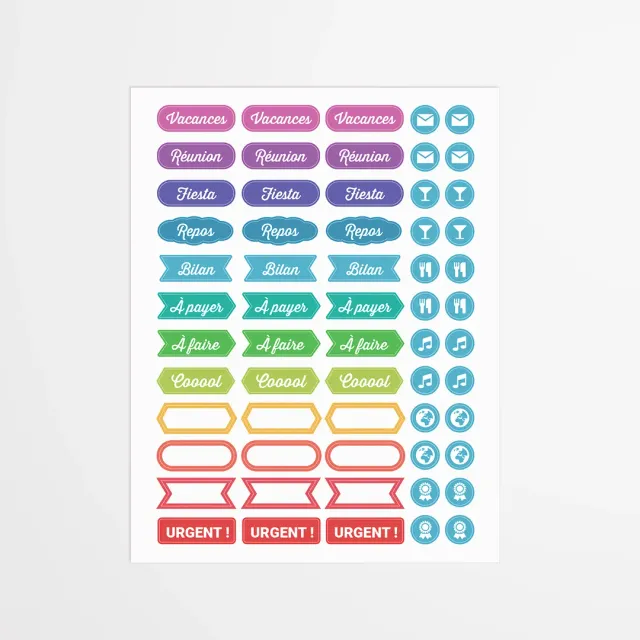 My365 Stickers arc-en-ciel organisation icônes