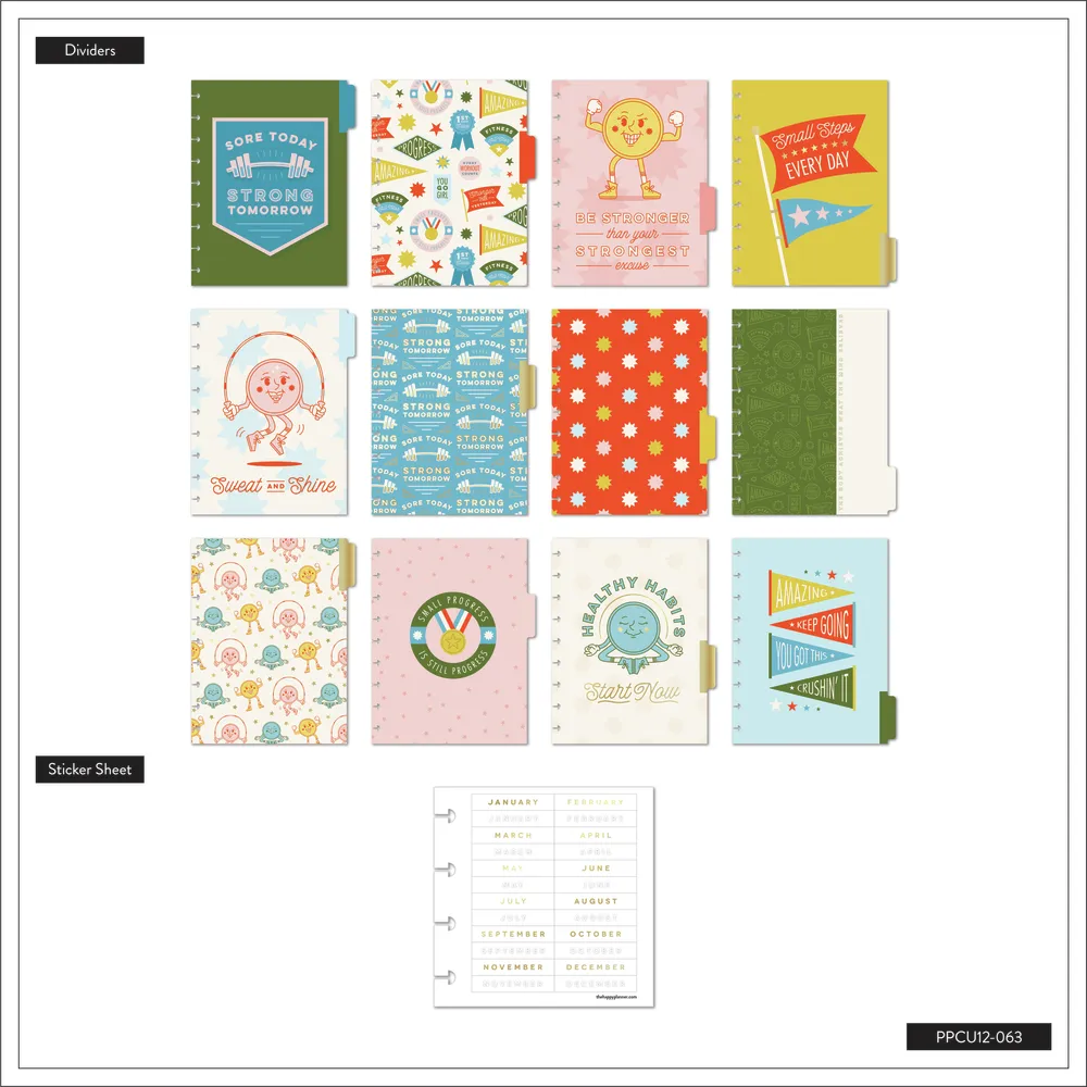 Happy Planner Fitness All Stars planner sport 12 mois non daté