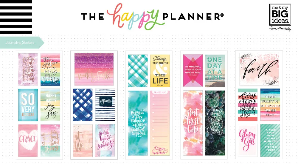 Happy Planner Faith stickers journaling à rabats 24 pièces