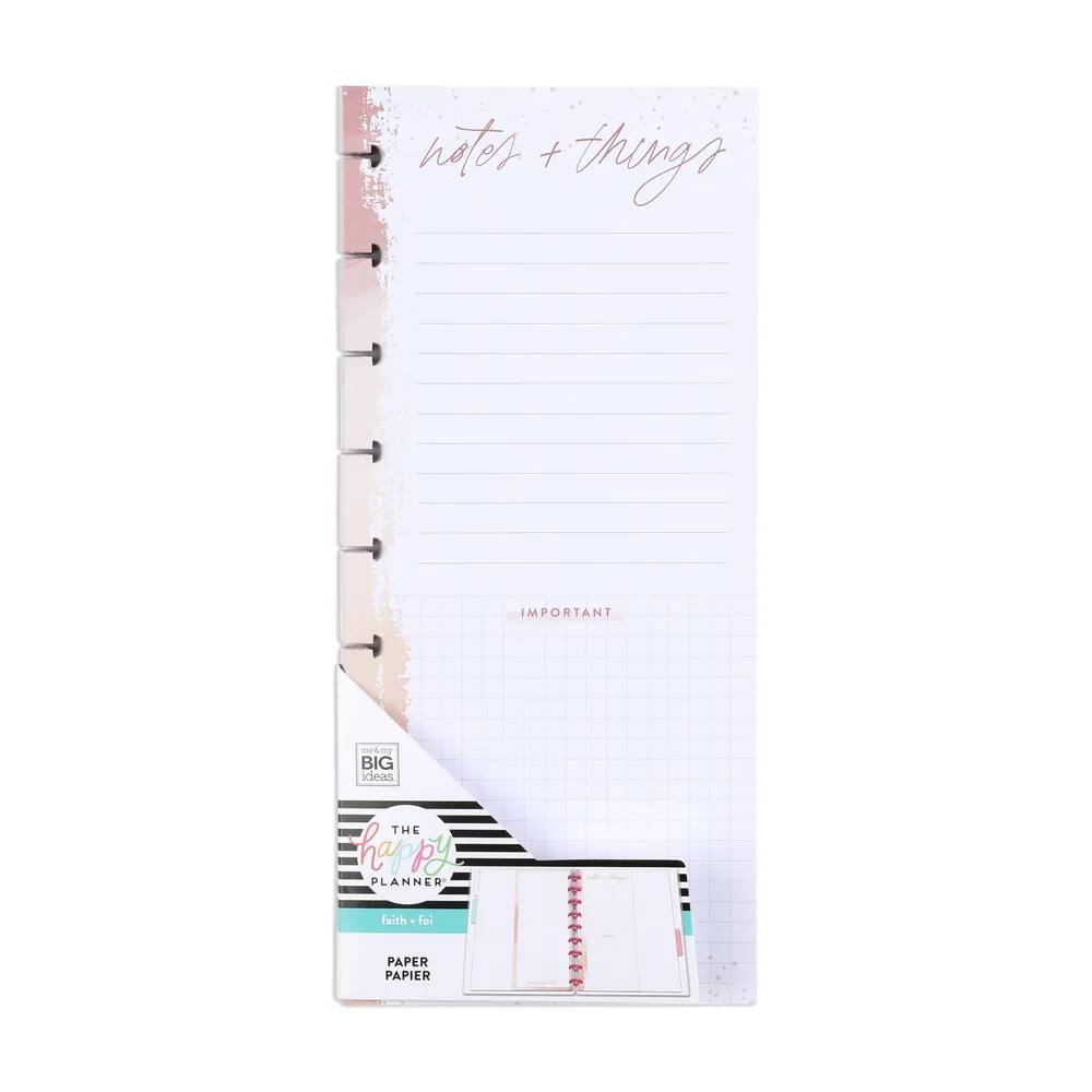 Happy Planner Notes And Things recharge Skinny Classic 60 feuilles