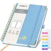 Poprun WH145P carnet vierge A5 bleu brume 128 pages à spirale