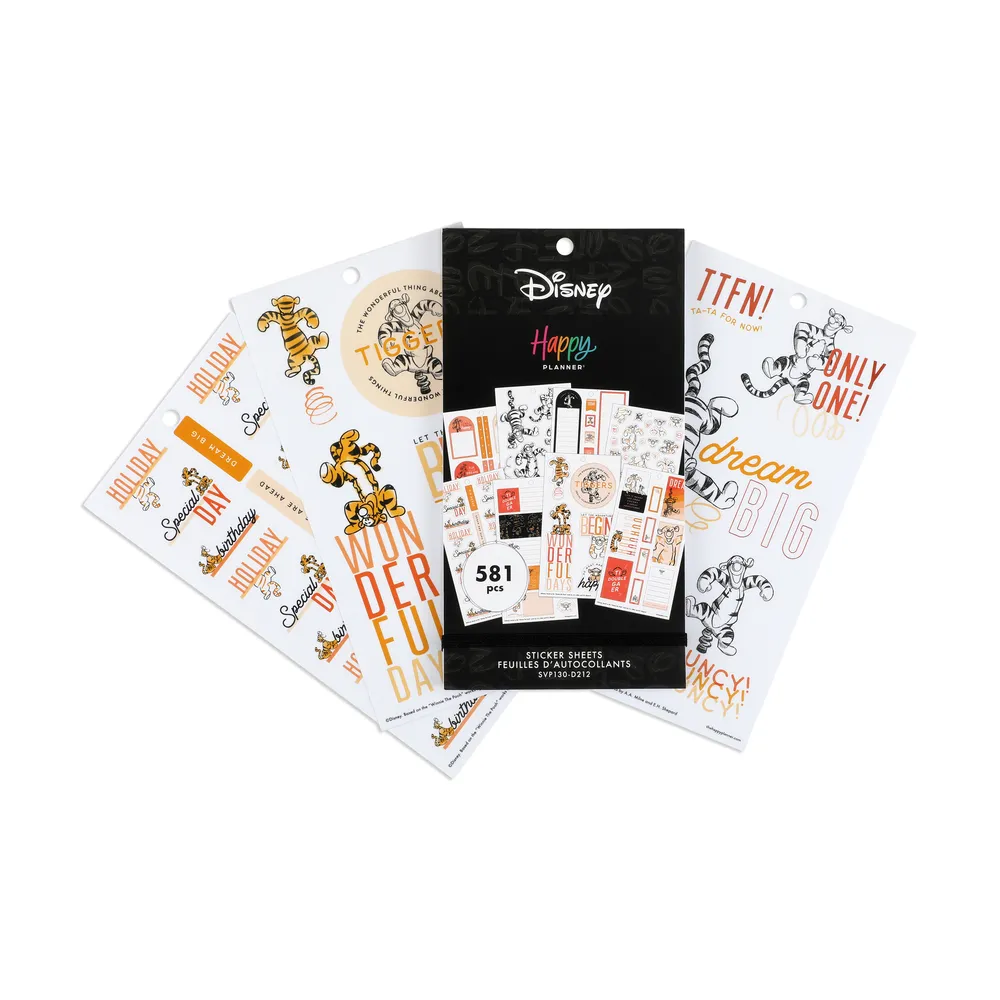 Happy Planner Winnie the Pooh autocollants 581 motifs Tigrou