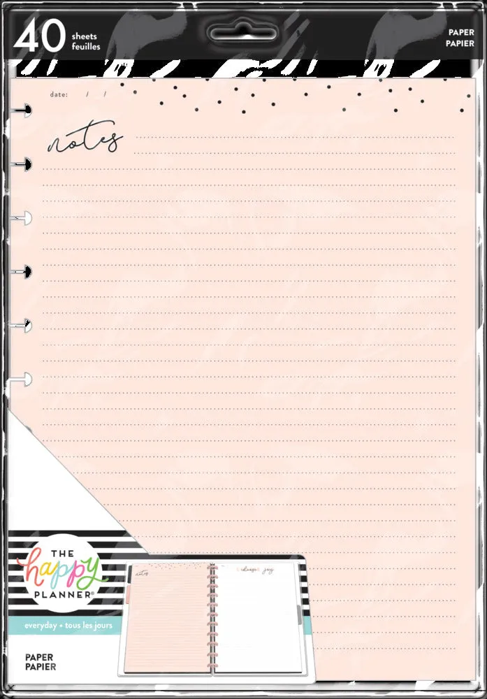 Happy Planner Everyday Neutrals Big recharge papier 40 feuilles 4 designs