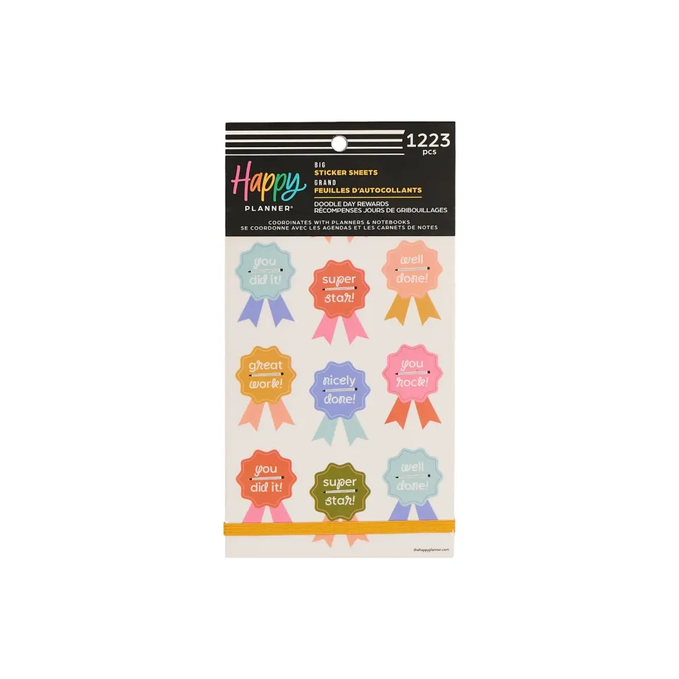Happy Planner Teacher Rewards stickers récompense Big 30 feuilles