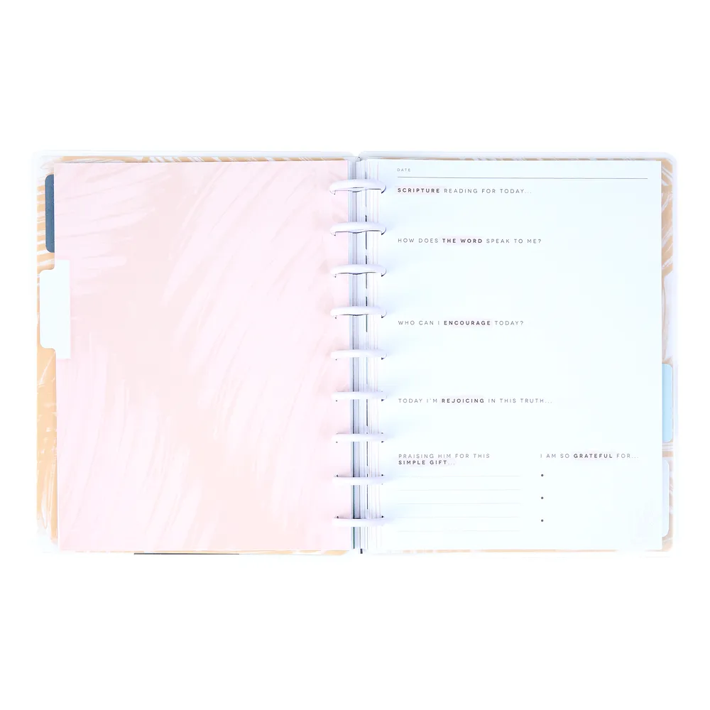 Happy Planner Coastal Faith journal guidé foi 80 feuilles
