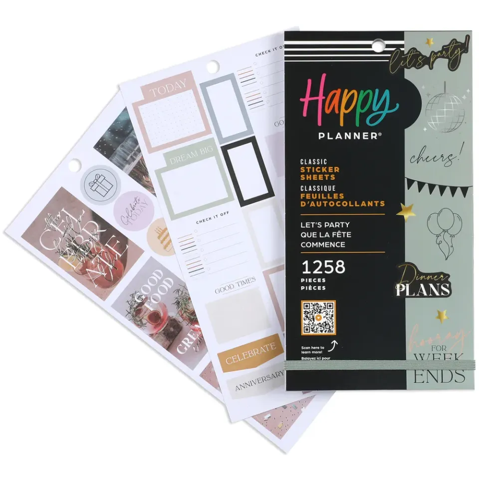 Happy Planner Let’s Party stickers fête lot 1258