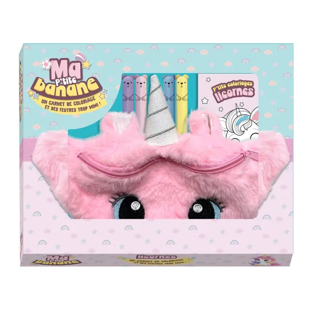 Frigobloc Ma P'tite banane Licorne kit coloriage feutres