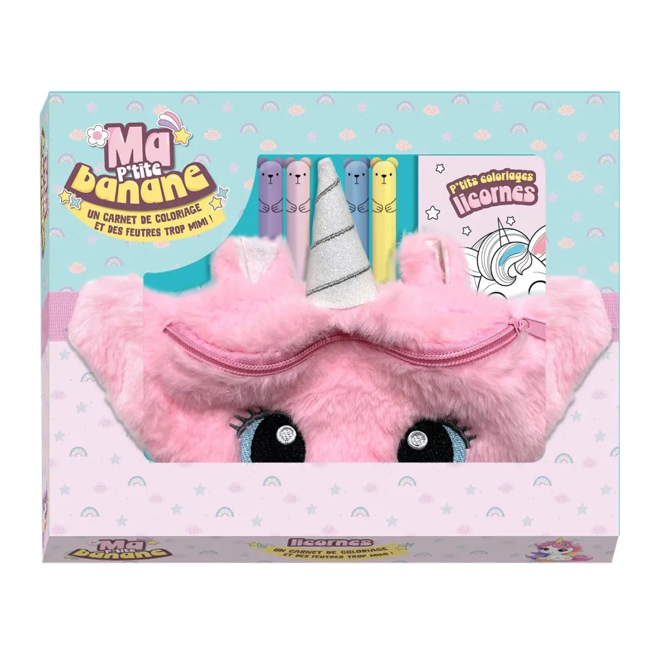 Frigobloc Ma P'tite banane Licorne kit coloriage feutres